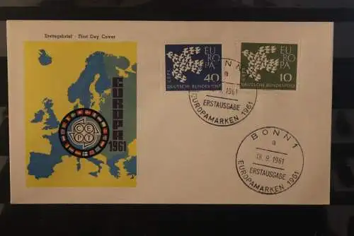 Deutschland 1961, Europa CEPT, MiNr. 367-68  FDC