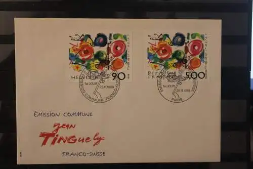 Schweiz - Frankreich 1988, Jean Tinguely auf FDC