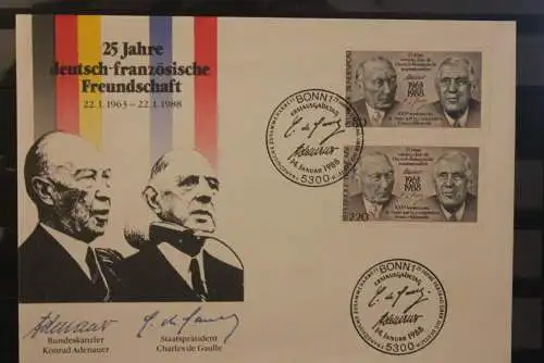 Deutschland - Frankreich 1988, 25 Jahre Elysee-Vertrag auf FDC