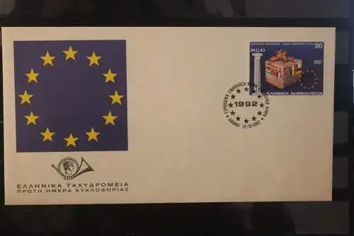 Griechenland 1992, Europäischer Binnenmarkt; MiNr. 1824 auf FDC