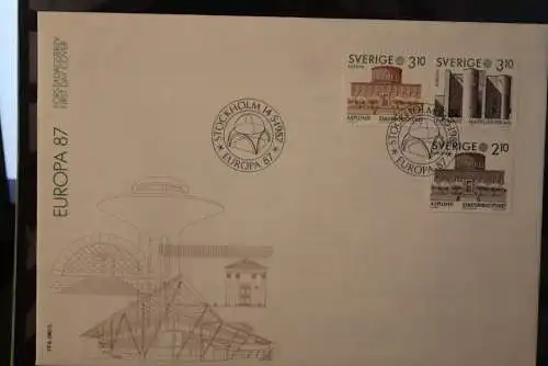 Schweden 1987; Europa CEPT, MiNr. 1428-30 auf FDC