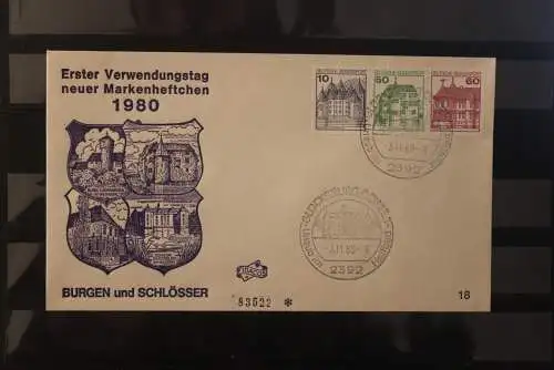 Deutschland 1980; Zusammendruck ZD: W 71 - W 74 und 1028 C I / D I auf FDC