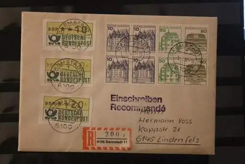 Deutschland 1982; Ebf mit ATM 1 und Hbl. 29; 1.7.82 Darmstadt 11