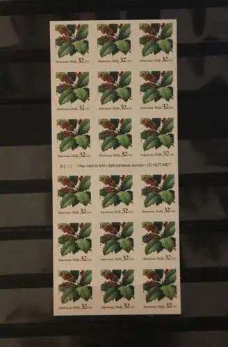 U.S.A. 1995;  Folienblatt Weihnachten Stechpalme; MiNr. 44; MNH, lesen