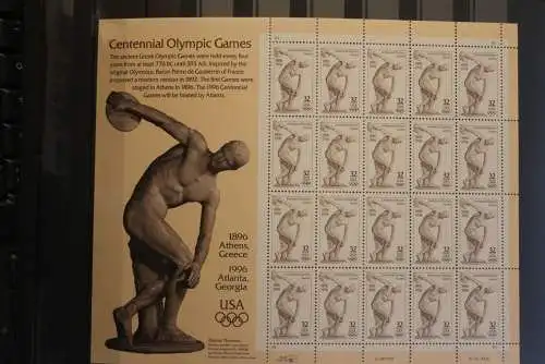 U.S.A. 1996; 100 Jahre Olympische Spiele; Olympische Sommerspiele Atlanta: MiNr. 2750, MNH