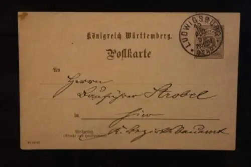 Württemberg; 3 Pf. 1898; Ortskarte Ludwigsburg; Ludwigsburg