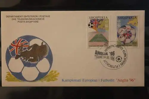 Albanien 1996, Fußball-Europameisterschaft England, kompletter Satz, FDC