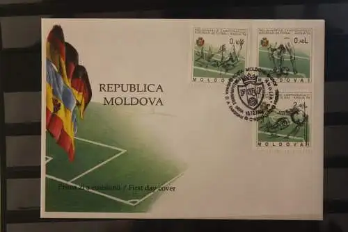 Moldova 1996, Fußball-Europameisterschaft England, kompletter Satz, FDC