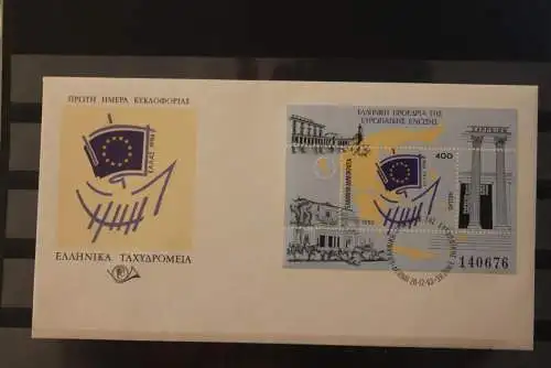 Griechenland 1993,Vorsitz Europäische Union, FDC; MiNr. Block 11