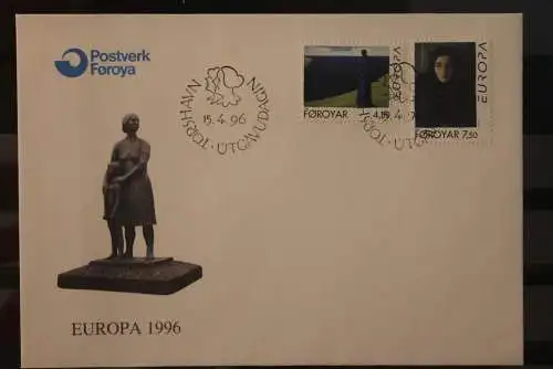 Dänemark-Färöer EUROPA CEPT 1996, FDC, MiNr. 296-97