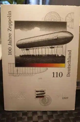 Deutschland 2000: 100 Jahre Zeppelin , Briefmarkengraphik; MiNr. 2128, limitiert, nummeriert