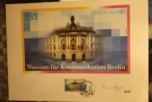 Deutschland 2002: Museum für Kommunikation Berlin , Briefmarkengraphik; MiNr. 2276, limitiert, nummeriert