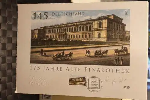 Deutschland 2011:175 Jahre Alte Pinakothek, Briefmarkengraphik; MiNr. 2893, limitiert, nummeriert