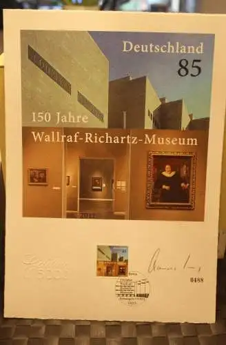 Deutschland 2011:Wallraf-Richartz-Museum Köln, Briefmarkengraphik; MiNr. 2866, limitiert, nummeriert