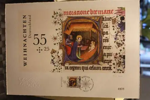 Deutschland 2009:Weihnachten 2009, Briefmarkengraphik; MiNr. 2764, limitiert, nummeriert