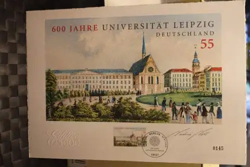 Deutschland 2009:600 Jahre Universität Leipzig, Briefmarkengraphik; MiNr. 2745, limitiert, nummeriert