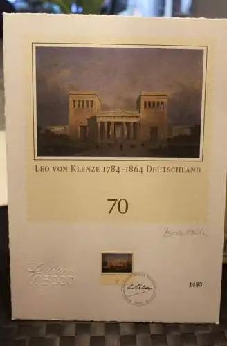 Deutschland 2009:Leo von Klenze, Briefmarkengraphik; MiNr. 2719, limitiert, nummeriert