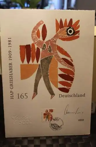 Deutschland 2009:HAP Grieshaber, Briefmarkengraphik; MiNr. 2722, limitiert, nummeriert