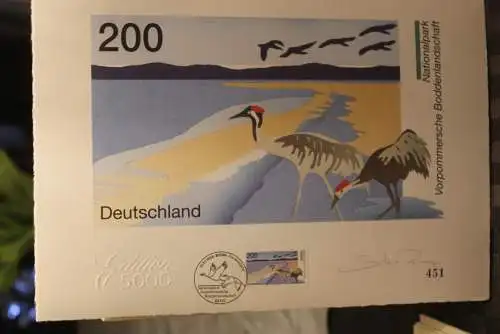 Deutschland 1996:Vorpommersche Boddenlandschaft, Briefmarkengraphik; MiNr. 1872, limitiert, nummeriert