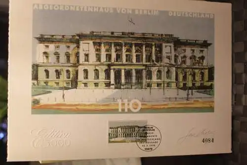 Deutschland 1998: Abgeordnetenhaus von Berlin, Briefmarkengraphik; MiNr. 1976, limitiert,nummeriert