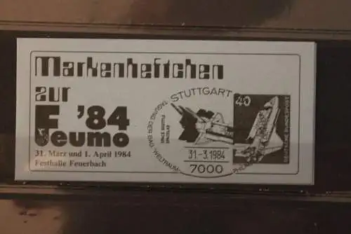 Deutschland 1984; Markenheft Tagung der Weltraumphilatelie,Sonderstempel