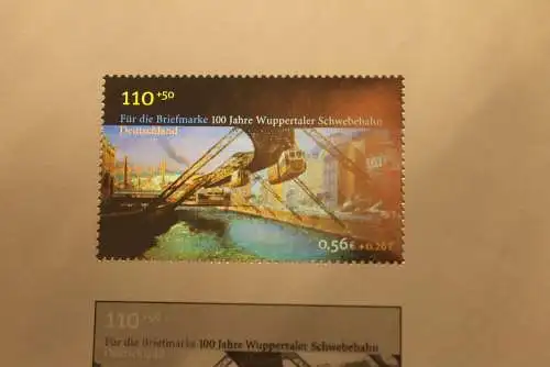 Deutschland 2001; Hologramm "100 Jahre Wuppertaler Schwebebahn" mit Schwarzdruck; MiNr. 2171