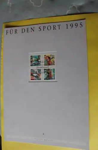 Deutschland Atelier Edition der POST 1995: Sporthilfe; Sport; MiNr. 1777-80