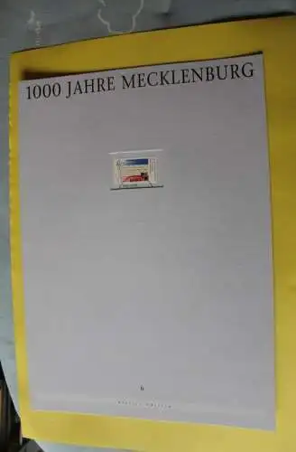 Deutschland Atelier Edition der POST 1995: 1000 Jahre Mecklenburg; MiNr. 1782