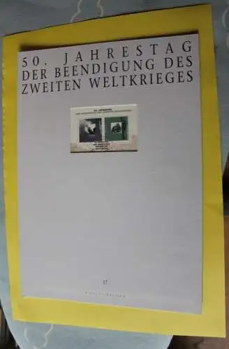 Deutschland Atelier Edition der POST 1995: Beendigung 2. Weltkrieg; MiNr. Block 31