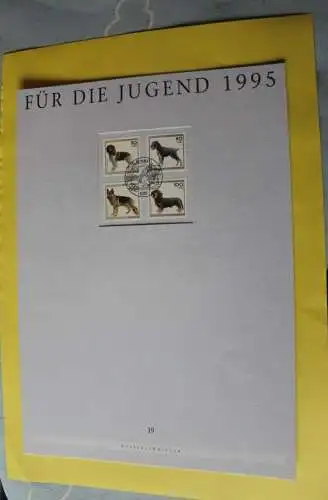 Deutschland Atelier Edition der POST 1995: Für die Jugend: Hunderassen; MiNr. 1797-1801