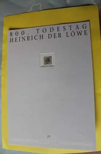 Deutschland Atelier Edition der POST 1995: Heinrich der Löwe; MiNr. 1805