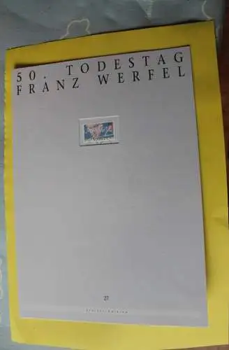 Deutschland Atelier Edition der POST 1995: Franz Werfel; MiNr. 1813