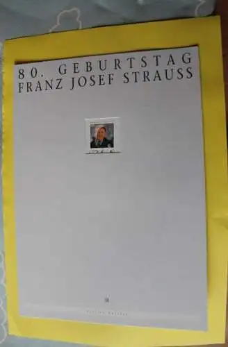 Deutschland Atelier Edition der POST 1995: Franz J. Strauß; MiNr. 1818