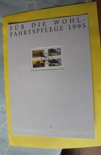 Deutschland Atelier Edition der POST 1995: Wohlfahrt: Bauernhäuser; MiNr. 1819-23