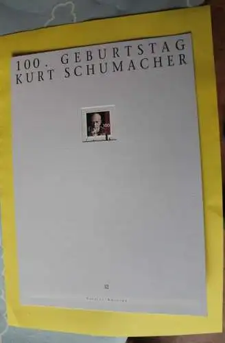 Deutschland Atelier Edition der POST 1995: Kurt Schumacher; MiNr. 1824