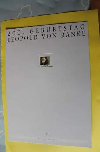 Deutschland Atelier Edition der POST 1995: Leopold von Ranke; MiNr. 1826