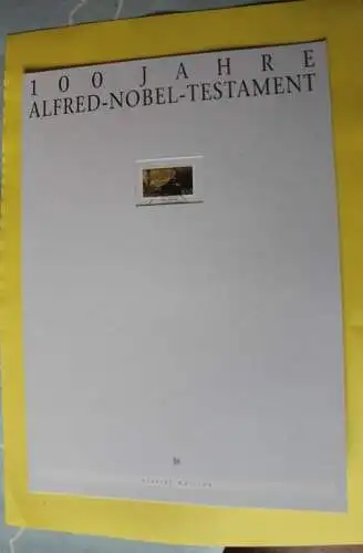 Deutschland Atelier Edition der POST 1995: 100 Jahre Alfred Nobel-Testament; MiNr. 1828