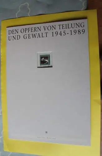 Deutschland Atelier Edition der POST 1995: Opfer von Teilung und Gewalt; MiNr. 1830