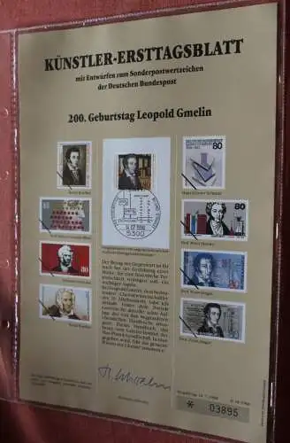 Deutschland, Künstler-Ersttagsblatt 1988: Leopold Gmelin, MiNr 1377