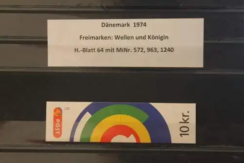 Dänemark 1974; MH Freimarken: Wellen und Königin; MNH