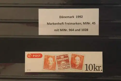 Dänemark 1992; MH Freimarken: Wellen und Königin; MNH