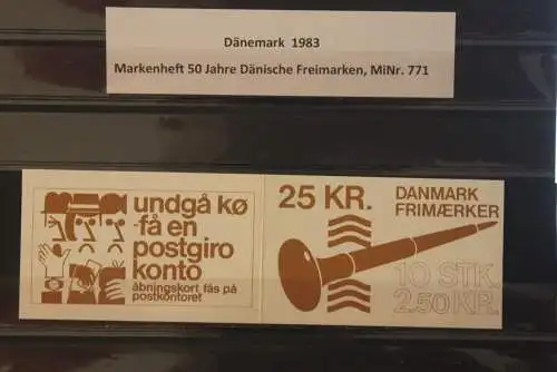 Dänemark 1983; MH Dänische Briefmarken im Stahlstichtiefdruck; Marke auf Marke; MNH