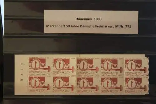 Dänemark 1983; MH Dänische Briefmarken im Stahlstichtiefdruck; Marke auf Marke; MNH