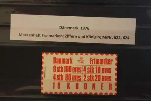 Dänemark 1976; MH Freimarken: Ziffern und Königin; MiNr. 622, 624; MNH