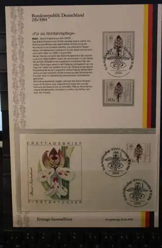 Deutschland  Ersttags-Sammelblatt 1984: Wohlfahrtspflege: Orchideen; MiNr. 1225-28