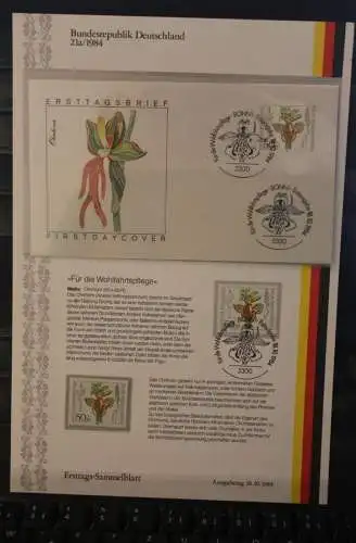 Deutschland  Ersttags-Sammelblatt 1984: Wohlfahrtspflege: Orchideen; MiNr. 1225-28