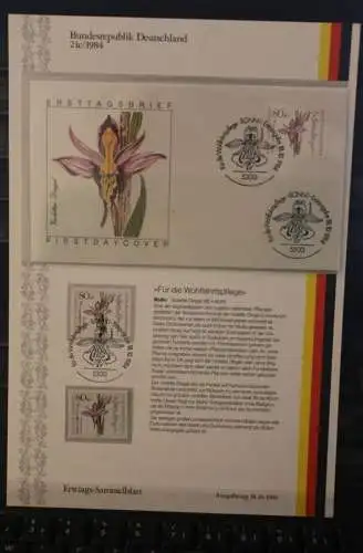 Deutschland  Ersttags-Sammelblatt 1984: Wohlfahrtspflege: Orchideen; MiNr. 1225-28