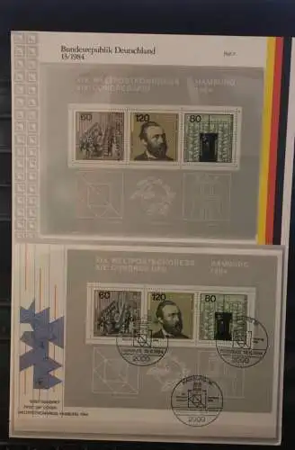 Deutschland  Ersttags-Sammelblatt 1984:Weltpostkongreß Hamburg 1983 - UPU; MiNr. Block 19