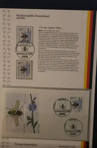 Deutschland  Ersttags-Sammelblatt 1984: Für die Jugend: Insekten;  MiNr. 1202-05