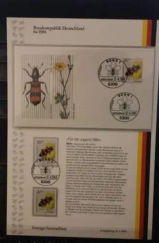 Deutschland  Ersttags-Sammelblatt 1984: Für die Jugend: Insekten;  MiNr. 1202-05